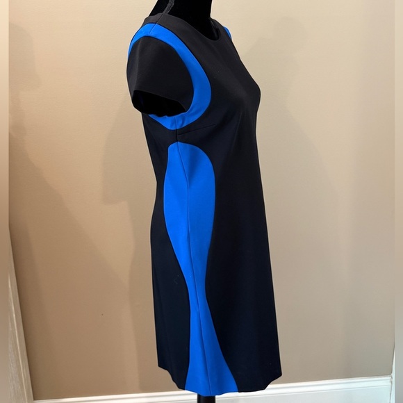 NWT Women’s DIANE VON FURSTENBERG Black/blue Blue Diamond Autumn dress- Size 12 - Picture 4 of 10